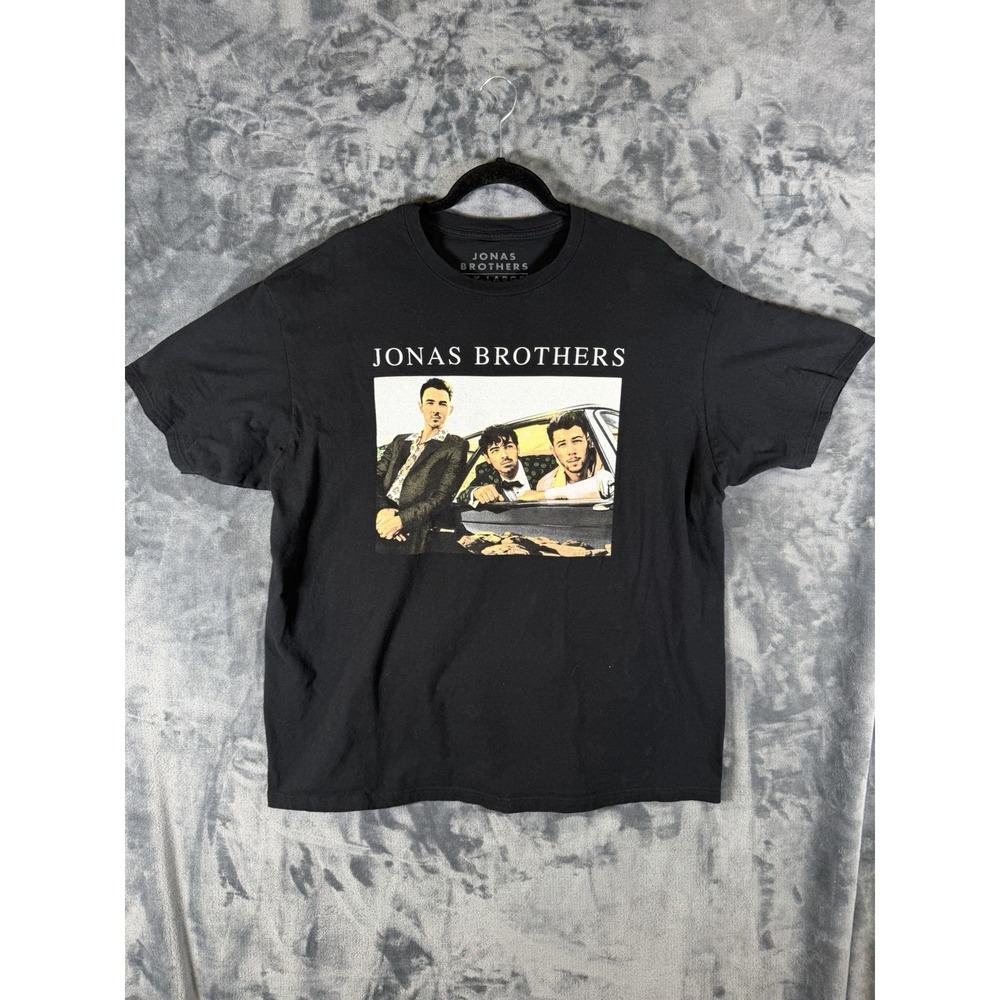 Jonas Brothers T-Shirt Mens Size 2XL Black Graphic Band Short Sleeve Cotton